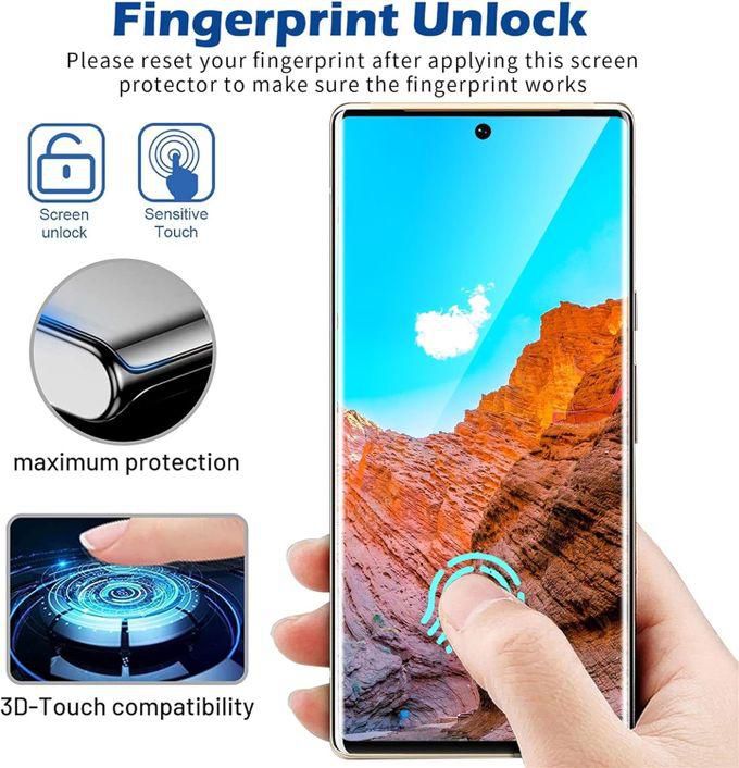 For Google Pixel 6 Pro - Black Edges Screen Protector HD Tempered Glass,Fingerprint