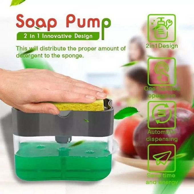 Soap Pump And Sponge Caddy , Easy To Use Squeeze Soap