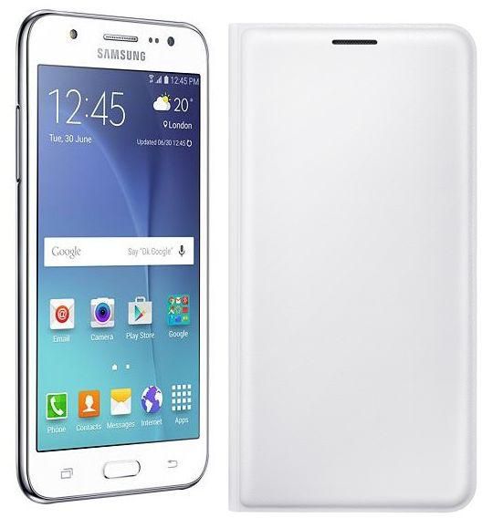 Samsung Galaxy J5 2016 Dual Sim J510FD - 16GB, 4G LTE, White with J5 Flip Wallet