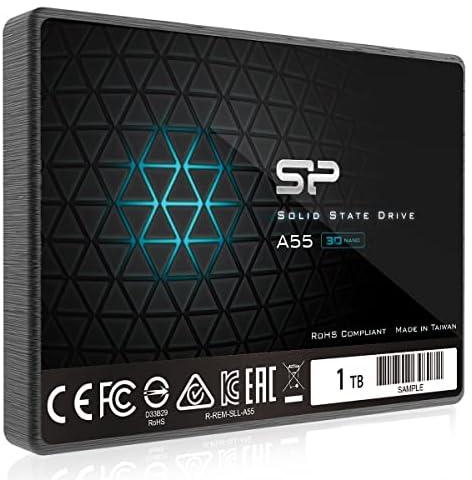 Silicon Power Ace A55 1TB SATA SSD, Up to 560MB/s, 3D NAND with SLC Cache 2.5 Inch SATA III 6Gb/s Internal Solid State Drive for Desktop Laptop PC Computer