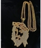 Gold Cuban Chain With Cut Jesus Pendant
