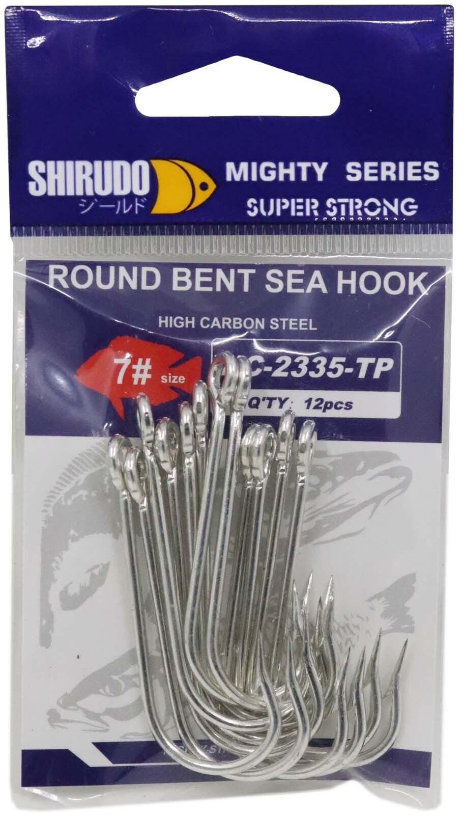 Shirudo Mighty Series Round Bent Fishing Sea Hook Size 7 12 PCS