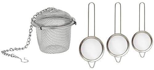 Tea filter infuser stainless steel + Stainless steel tea infuser set of 3, silver