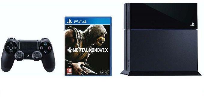 Sony PS4 Console (Black) + PS4 Mortal Kombat X