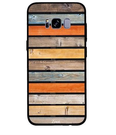 Protective Case Cover For Samsung Galaxy S8 Wooden Multicoloured Pattern
