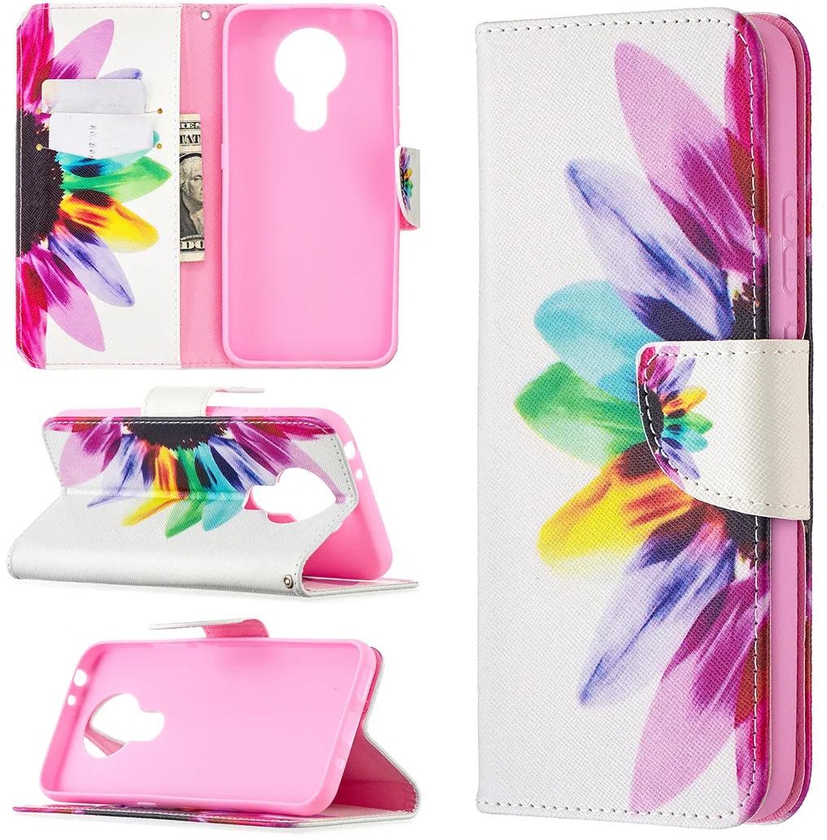 Nokia 3.4 (2020) Case, Flip PU Leather Wallet Phone Cover for Nokia 3.4 2020 - Sun Flower