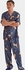 Westley Satin Silk PJ Short Sleeve with Long Pants - XL (Blue)