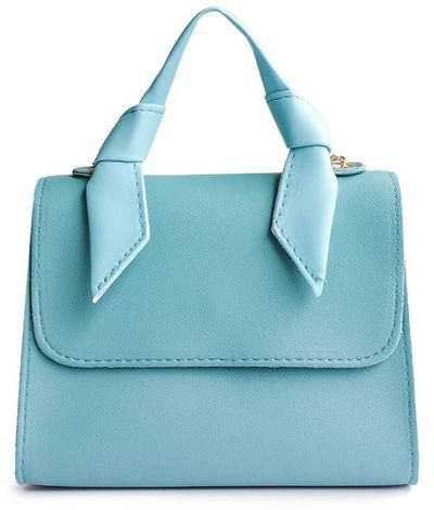 Fashion Hand Bag Classic New Leather Handle Chain Small Square Bag LIGHT BLUE