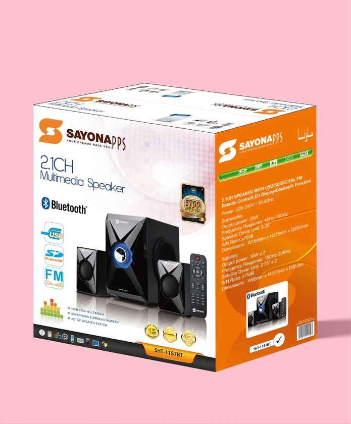 Sayona SHT 1157BT - 5700WATTS PMPO  Sayona SUBWOOFER System