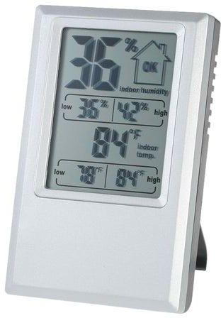 Digital Indoor Temperature Humidity Meter Silver 10.5x6.5x1.5cm