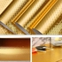 A Roll Of Golden Foil Adhesive Sticker With A Design Of Interlocking Cubes To Decorate The Walls Of The House And Drawers, 5 M, 60 Cm.
