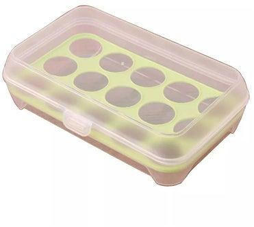 15 Grids Egg Storage Box With Lid Clear/Yellow