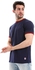 Kubo Round Neck Plain Basic Short Sleeves T-Shirt - Navy Blue