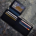 Natural Leather Men's Card Wallet -10 Pockets Black 1 Pcs