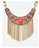 Style Europe Stones Metal Necklace - Gold & Red