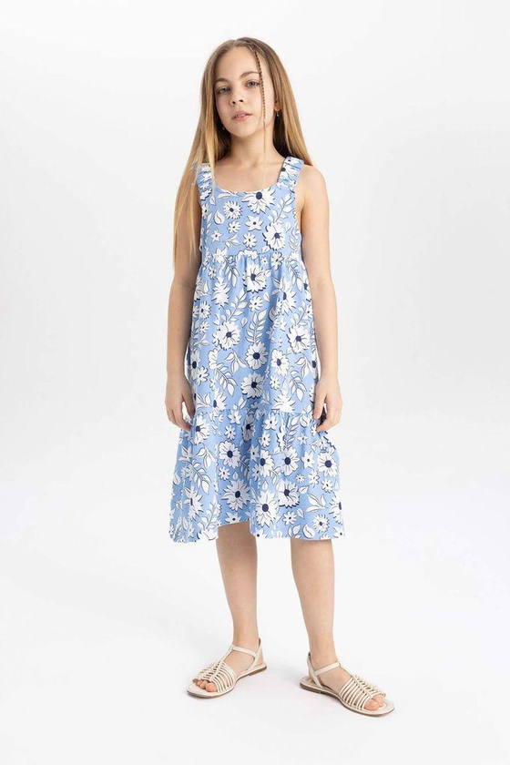 Defacto Girl Patterned Cotton Sleeveless Dress