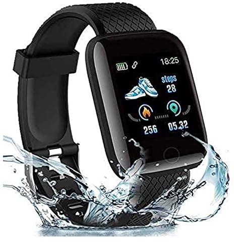 Smart Watch ID116 Plus Bluetooth Fitness Smart Watch with Waterproof Body Functions Like Steps & Calorie Counter, Heart Rate Monitor, Message, Call Reminder Activity Tracker (Unisex | Black), Cellular