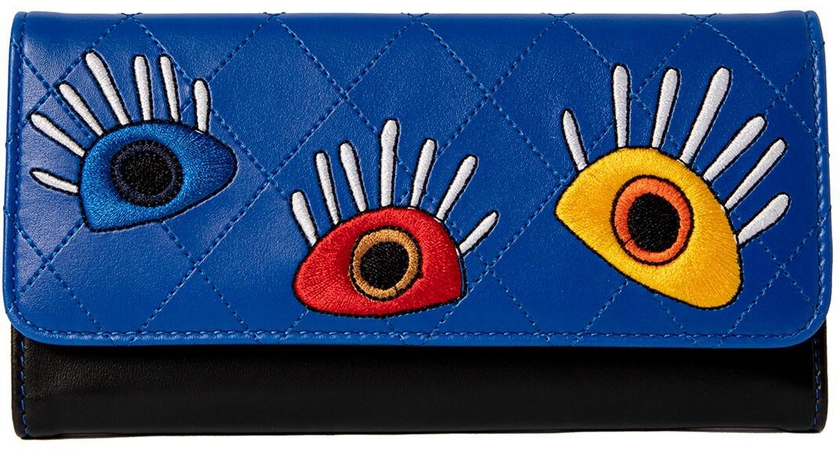 Biggdesign My Eyes On You Women&#39;s Wallets, Card Holder Wallet, Clutch Purse, Credit Card Holder, Large Capacity Womens Wallets Carrying Cash, Credit Cards and Mobile Phone, Blue Color