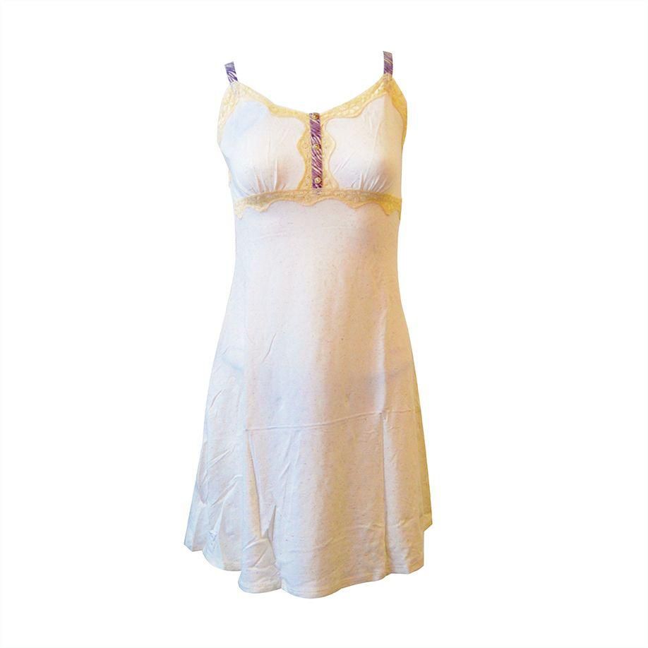 Recco 3616 Lingerie Dress For Women-White Yellow, 46Eu
