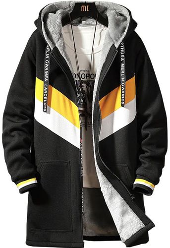 Men's Sports Coat Hoodie Fleece Casual Color Block Outerwear