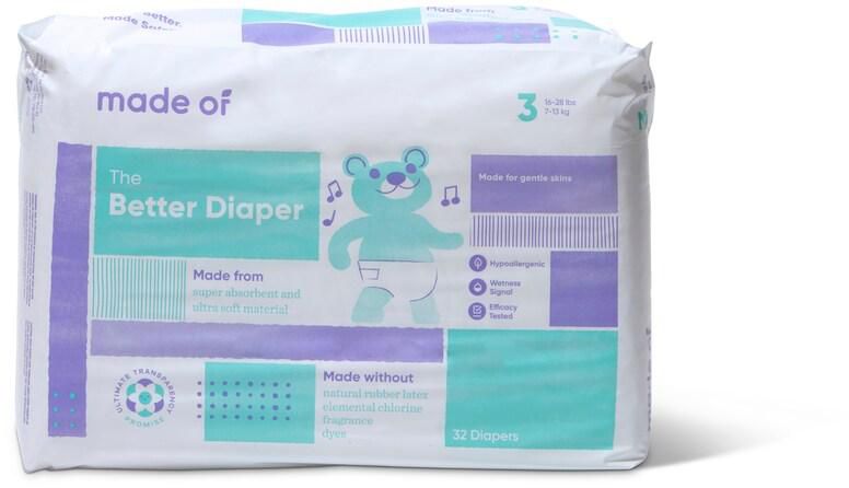 Baby Diaper, MADE OF - Size 3 - 32 Count