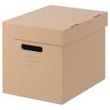 PAPPIS Box with lid, brown, 25x34x26 cm - IKEA
