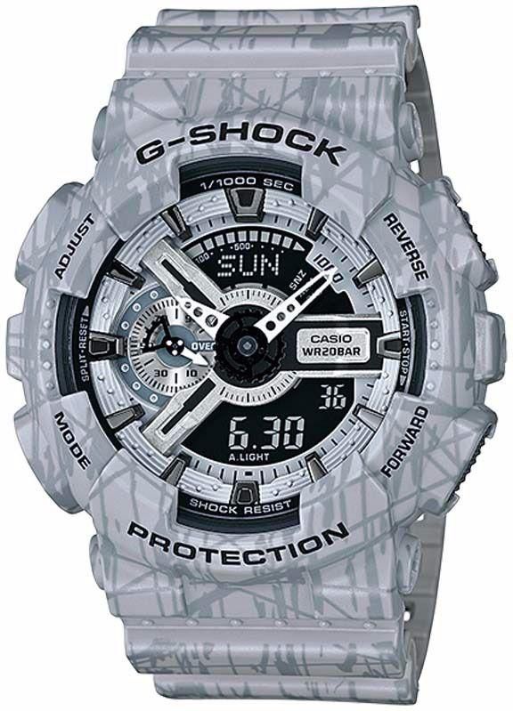 Casio G-Shock Slash Pattern Series for Men - Analog-Digital Resin Band Watch - GA-110SL-8ADR
