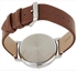 Men's Leather Strap Analog Wrist Watch MTP-B100L-2EVDF - 51 mm - Brown