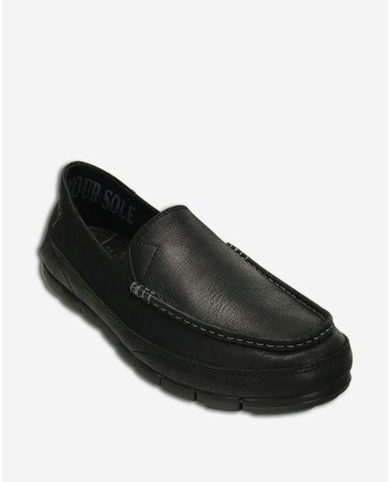 Crocs Stretch Sole Leather Loafer - Black