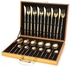24-Piece Stainless Steel Cutlery Set With Storage Case Gold