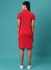 فستان بولو قصير بنمط سادة أحمر صافٍ
