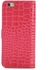 iPhone 6 Case, YESOO Crocodile Pattern PU Leather Wallet Folio Case (Pink)