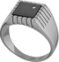 Guy Laroche Stainless Steel Ring with Black Ion Plating For Men, Silver and Black, Sz 64, 4TX004AV-64
