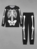 Gothic Halloween Skeleton Print T-shirt and Jogger Pants Pajama Set For Men - 5xl