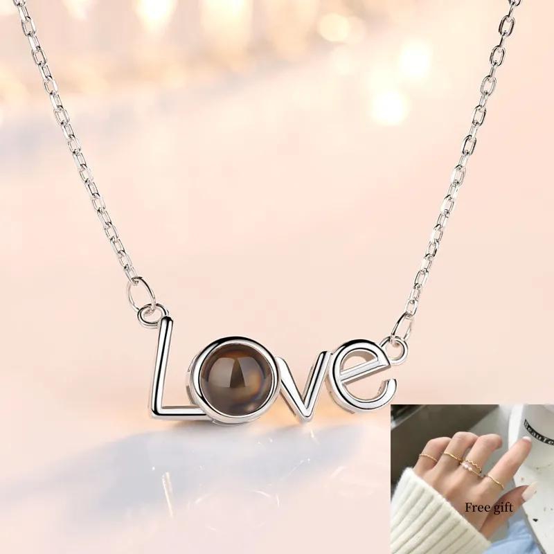 Women Jewelry Fashion Accessories Pendant Necklaces I love you 520 Gold/Silver birthday gift