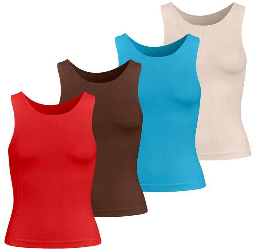Silvy Set Of 4 Tank Tops For Women - Multicolor, Large