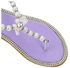 Fashion Women Pearl Bowknot Flat Sandal - Light Purple