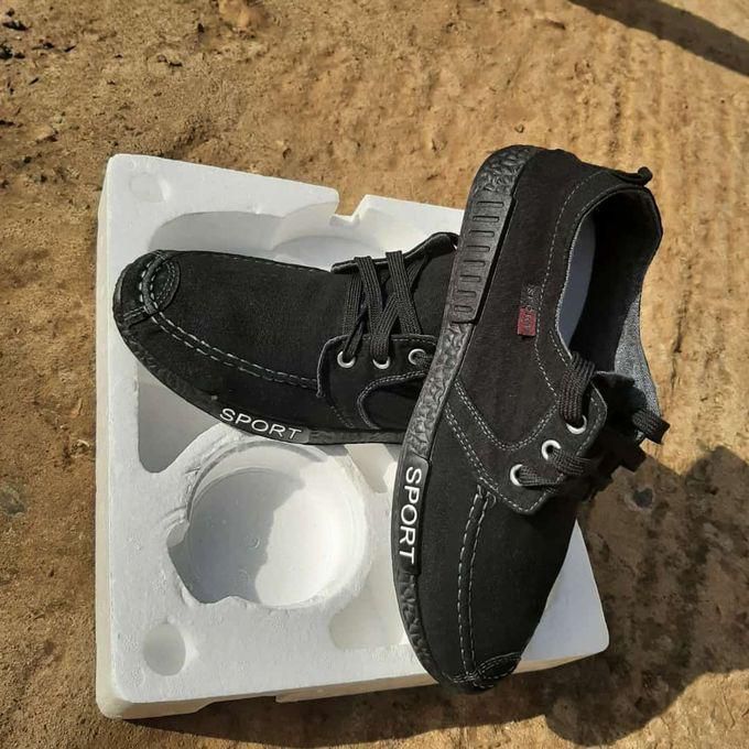 Fashion Black Denim Canvas Shoes For Men-Small Fittting