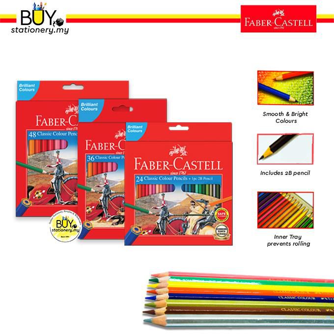 Faber Castell Classic Color Pencils- 48L/36L/24L/12L/12s (BOX)