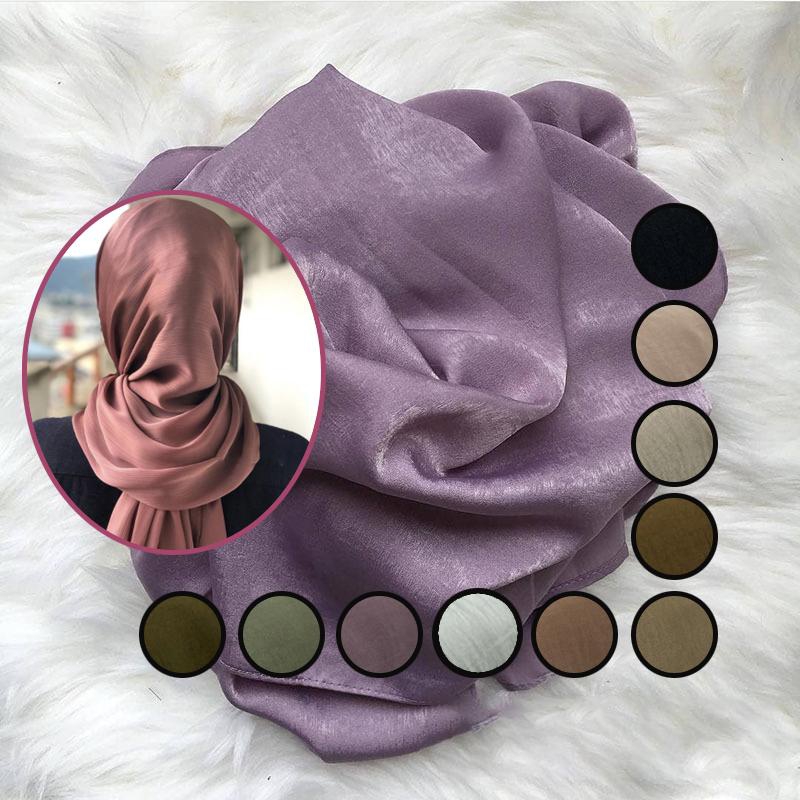 Gdeal Satin Silk Shawl Women Scarf Headwear Muslim Fashion (10 Colors)