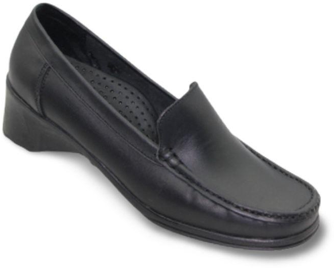 Silver Shoes Women Black Medical Loafer 4cm Heel Made Of Genuine Leather