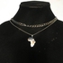 Cuban Chain With Plain Map Pendant Silver 2in1 SILVER