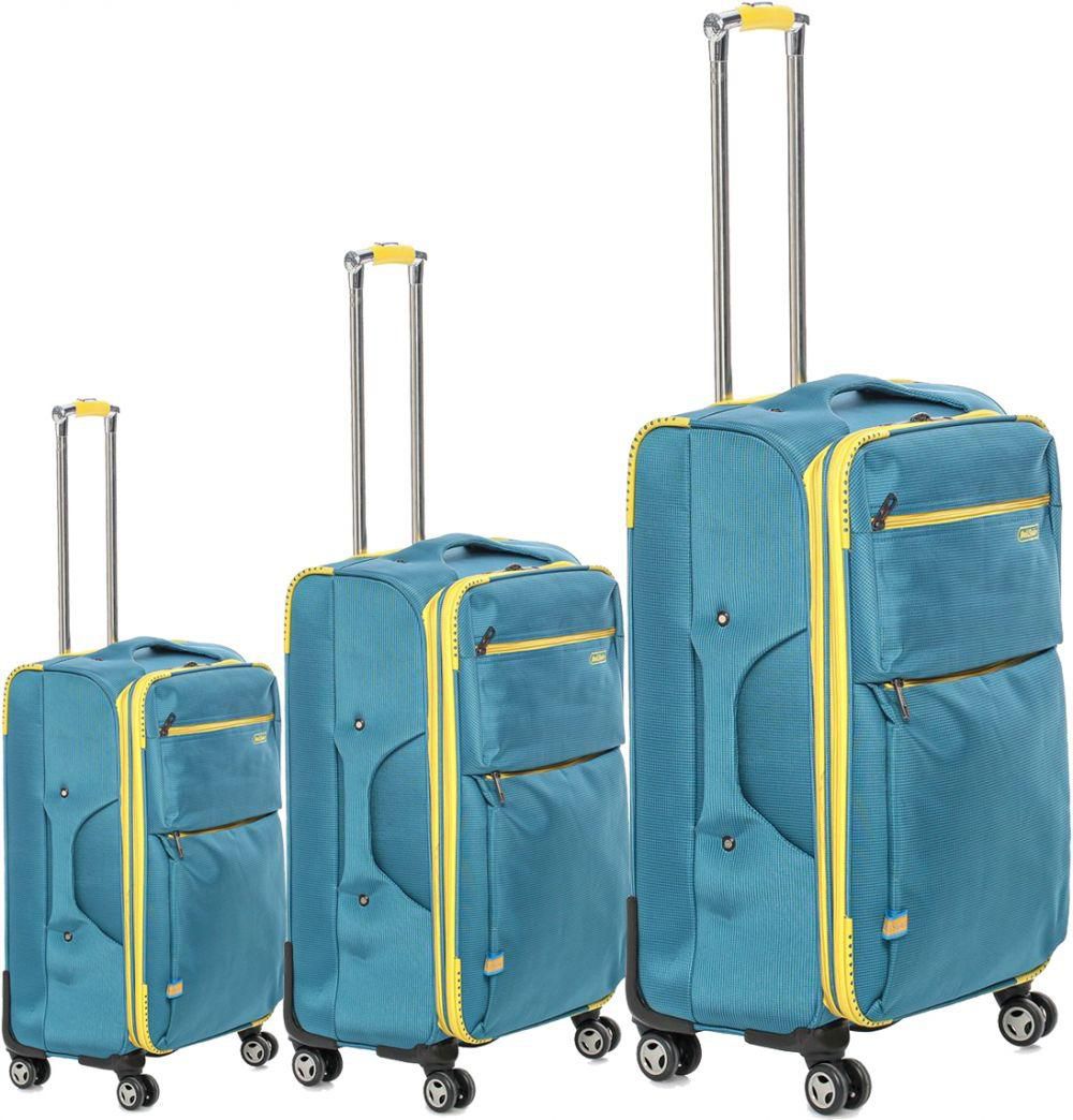 Deli Saire Luggage Trolley Bags  ,3 Pieces,Blue, 20“/24"/28" , DE-A81-3PS