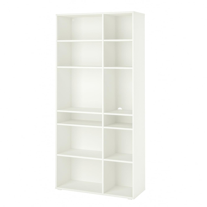 VIHALS Shelving unit with 10 shelves - white 95x37x200 cm