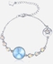 JewelHub Crystals Bracelet - Silver & Light Blue