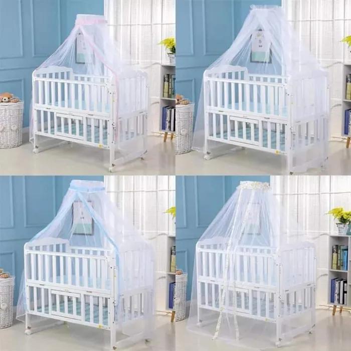 Baby Cot Mosquito Net Available In Cream And White