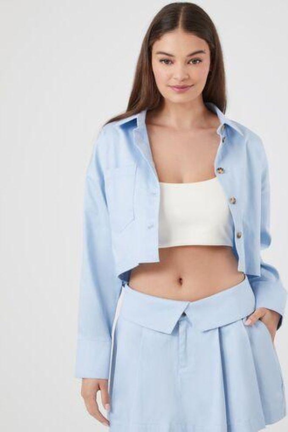 Forever 21 Cotton-Blend Cropped Shirt