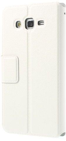 Table Talk Caller ID Litchi Leather Case for Samsung Galaxy Grand 2 Duos G7102 G7100 – White