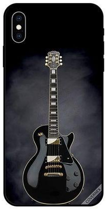 غطاء حماية واقٍ لهاتف أبل آيفون XS بطبعة صورة لجيتار أسود