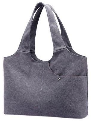Canvas Big Durable Shoulder Bag Grey